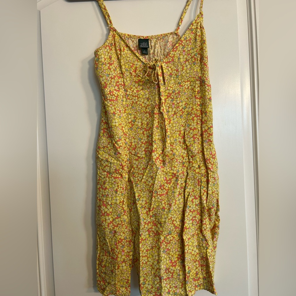 Wild Fable Yellow Floral Midi Dress with pockets